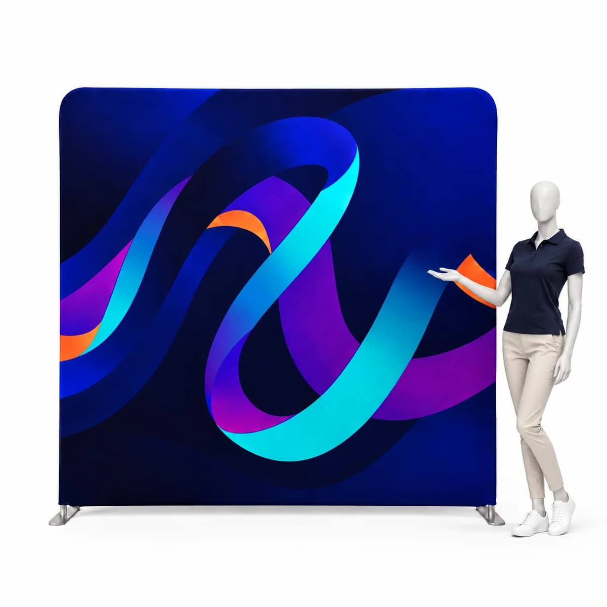 Ścianka tekstylna prosta 250 × 230 cm z nadrukiem